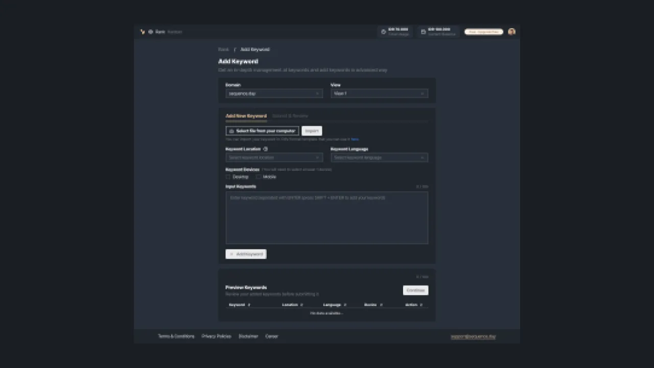 Figure 10 - Flow of accessing Add Keyword Advanced Version