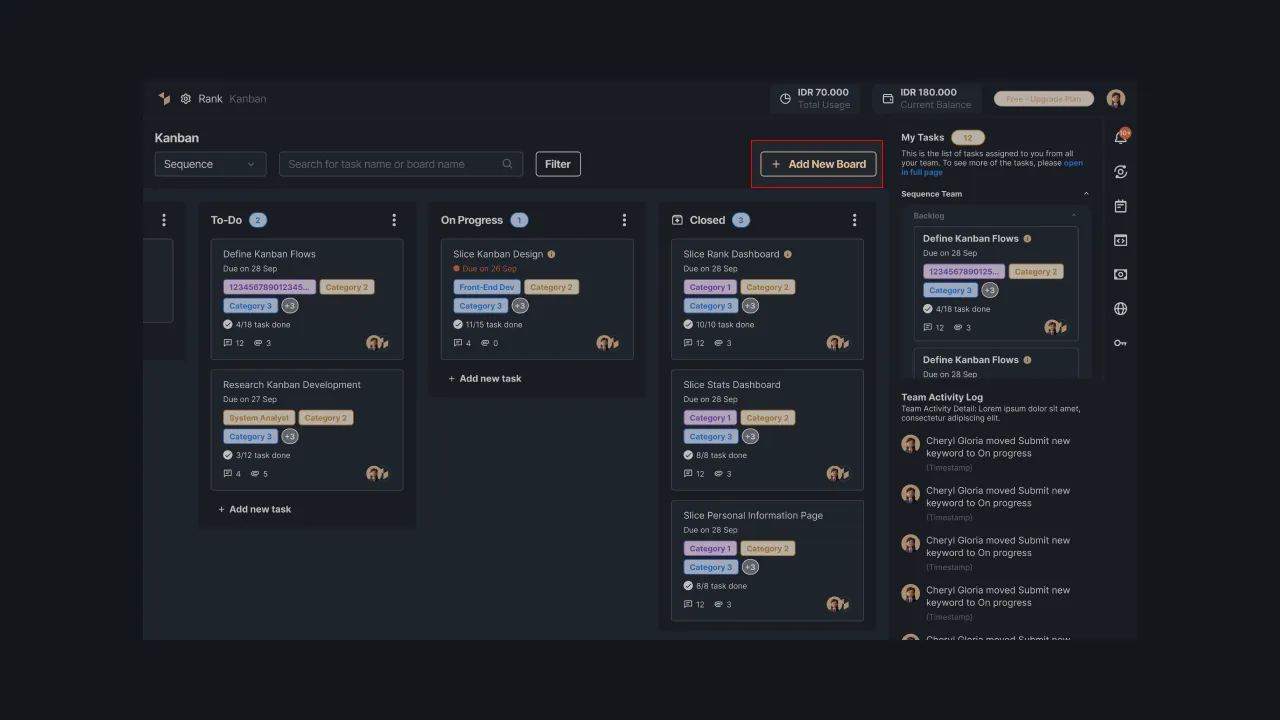 Figure 4 - Button to add a new board