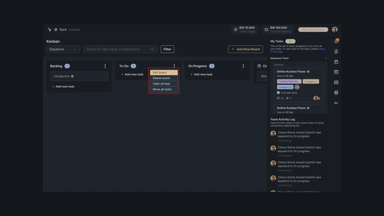 Figure 6 - Edit board option