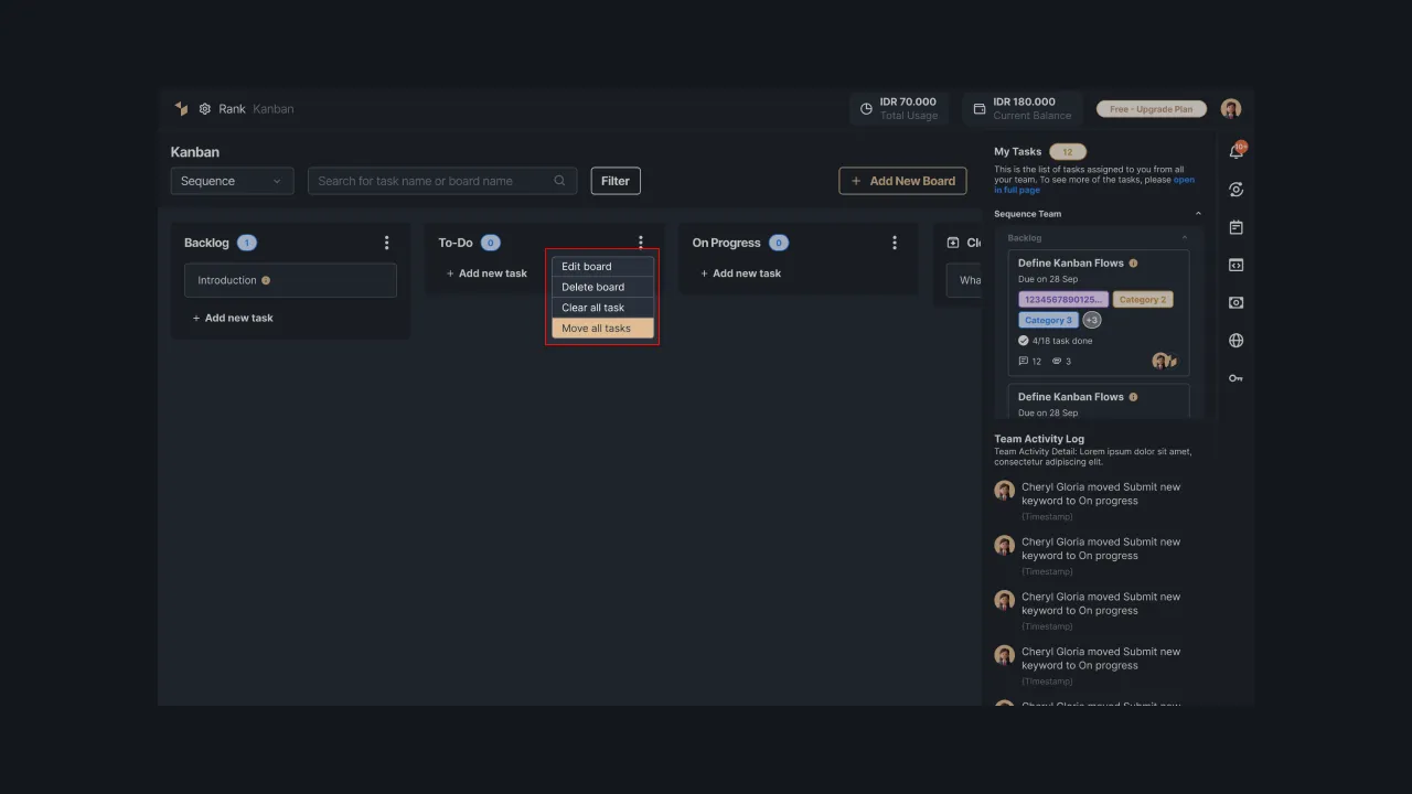 Figure 11 - Confirm deleting all tasks