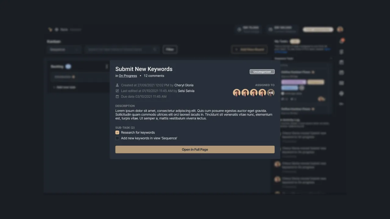 Figure 16 - Display of task progress