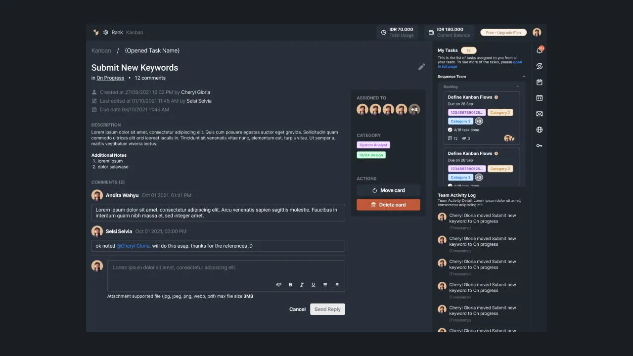 Figure 17 - Task details