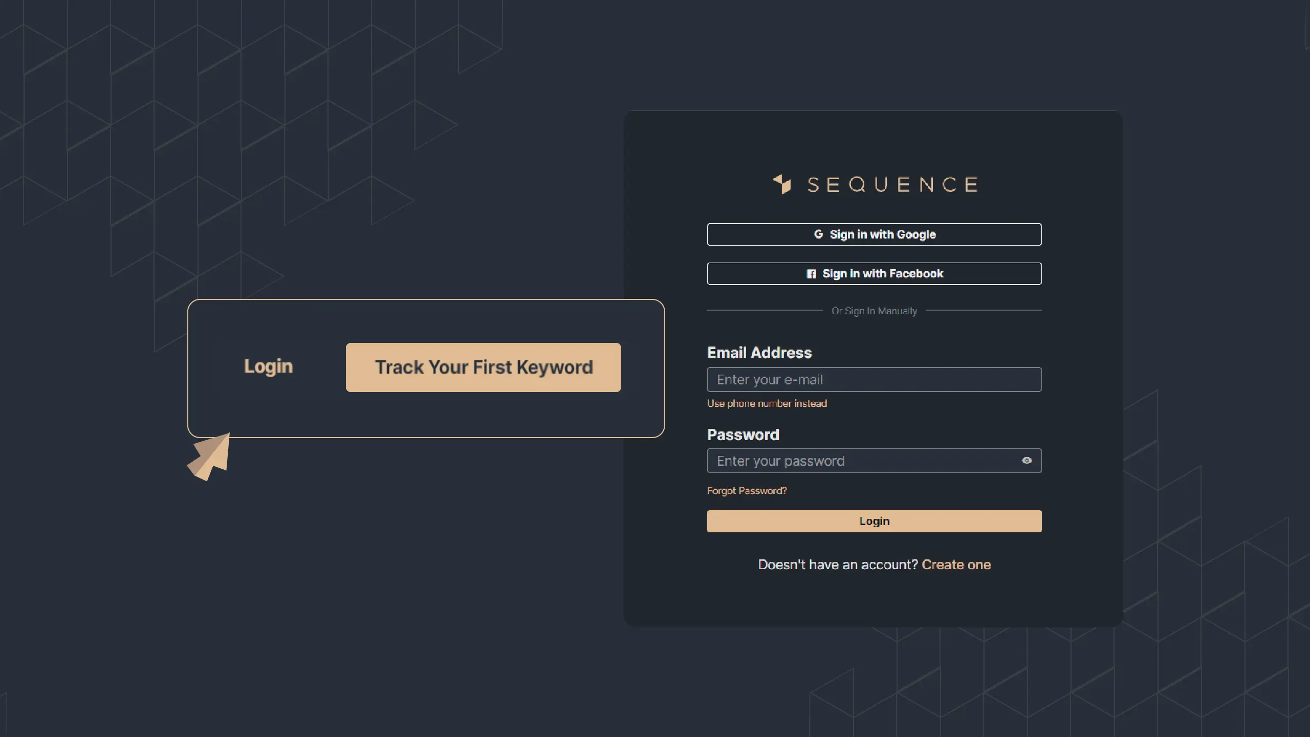 Picture 4: Log in to your Sequence Stats button