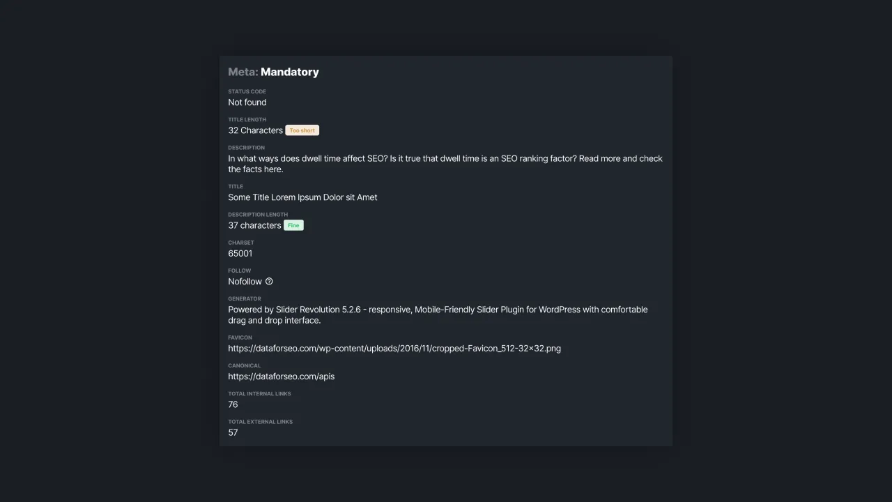 Figure 1 - Meta Basic Audit Report: Mandatory