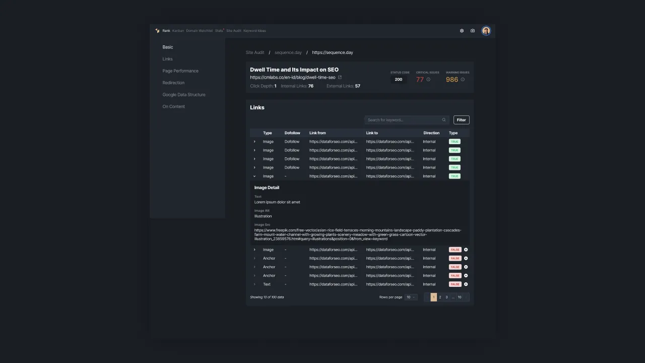 Figure 1 - Link Audit Report