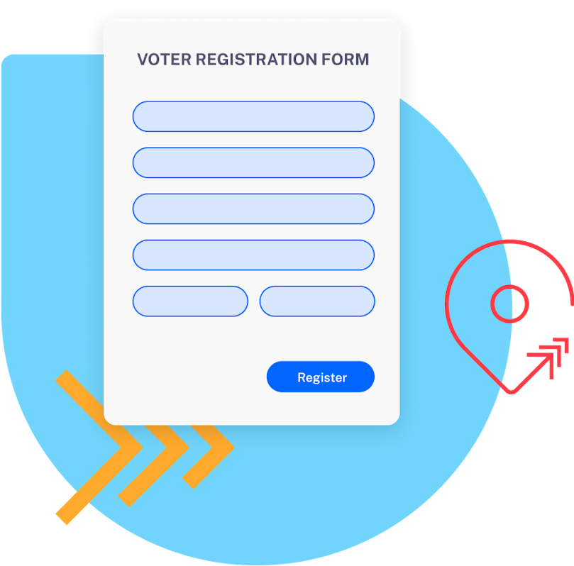 Graphic of a voter registration form