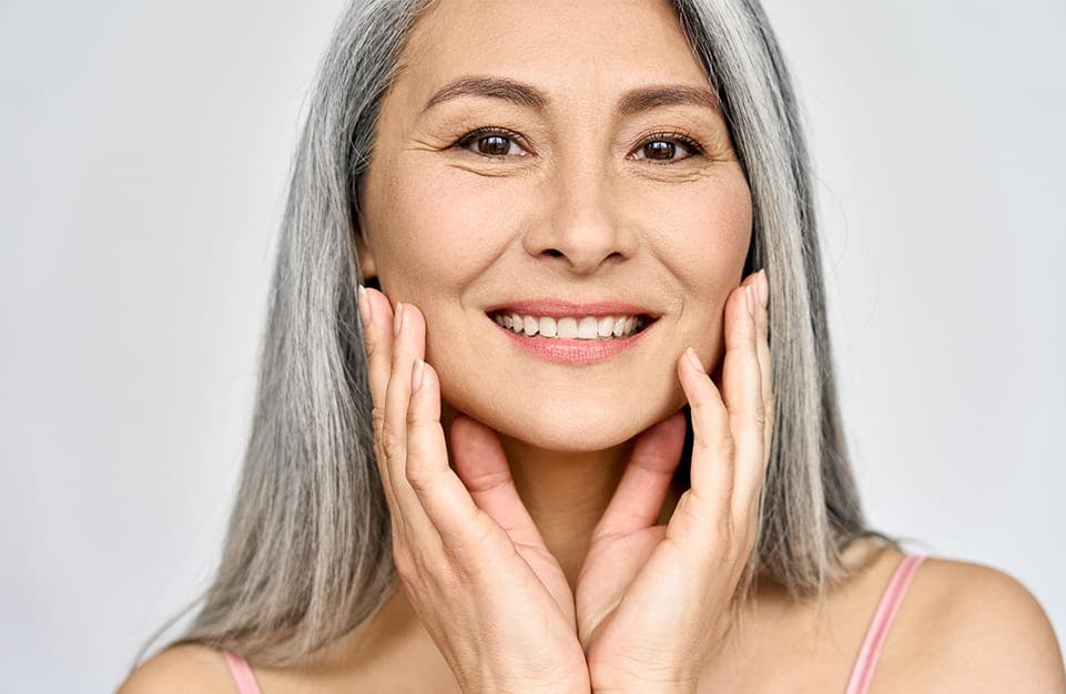 Older Woman with Long Gray Hair
