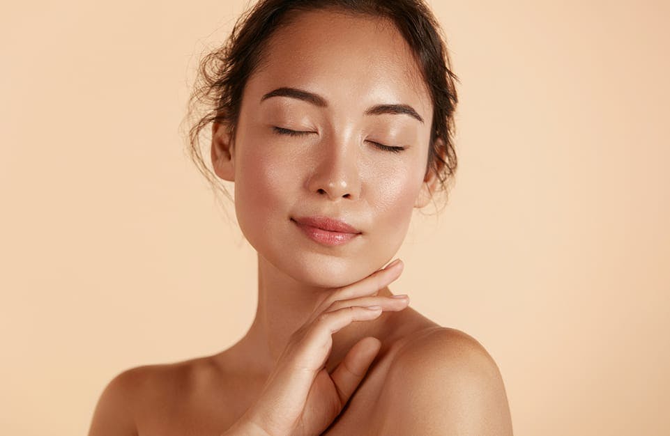 Woman's Face with Her Eyes Closed