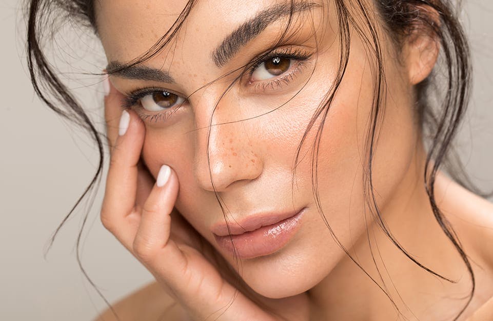 Closeup of Woman with Messy Hair