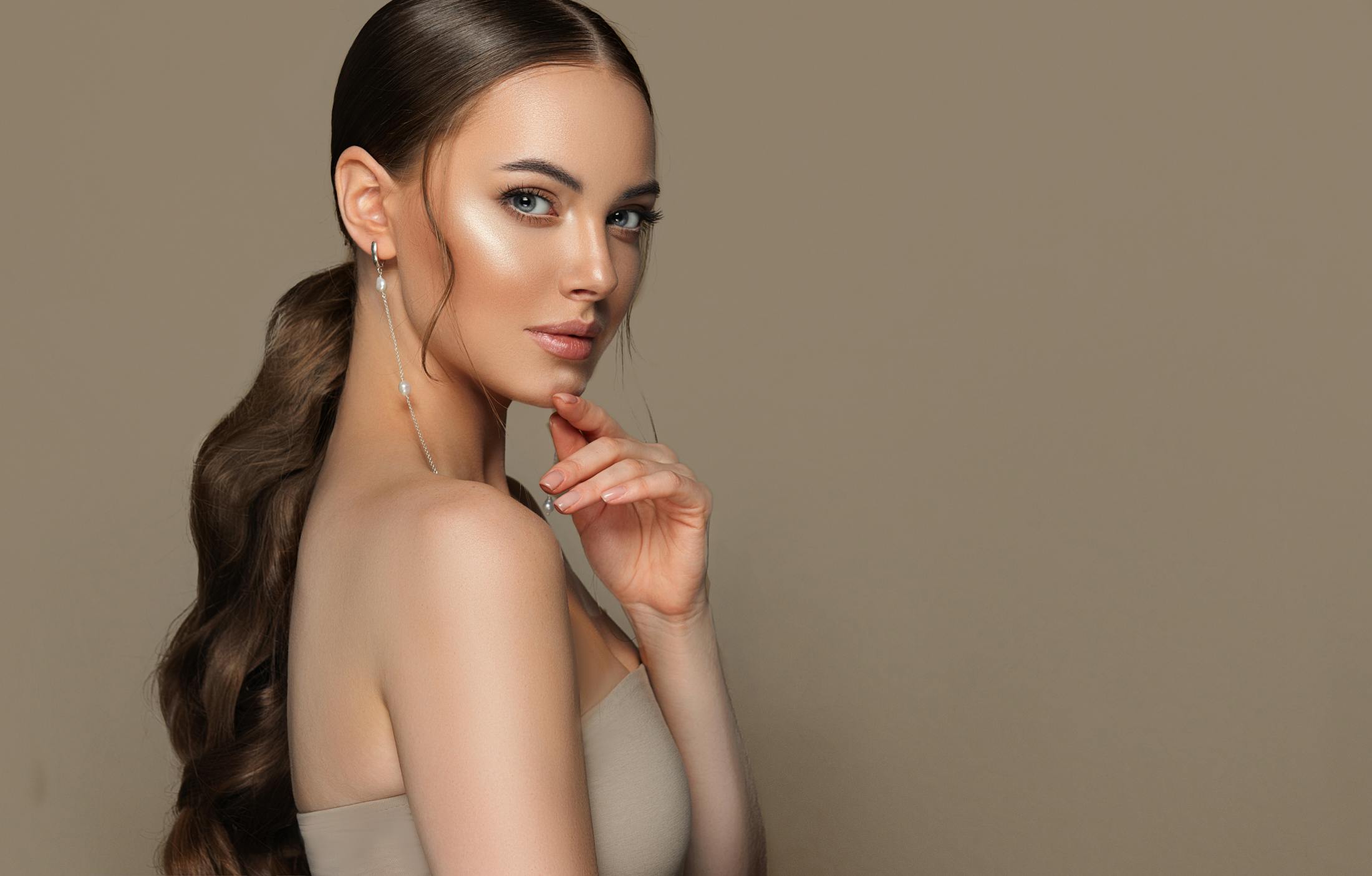 Woman with her hair up
