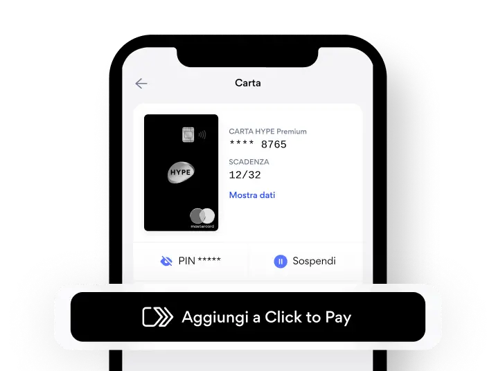 Attivazione Click to Pay con carta HYPE