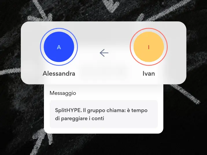 Shermata app funzionalità splithype per pagamento spesa