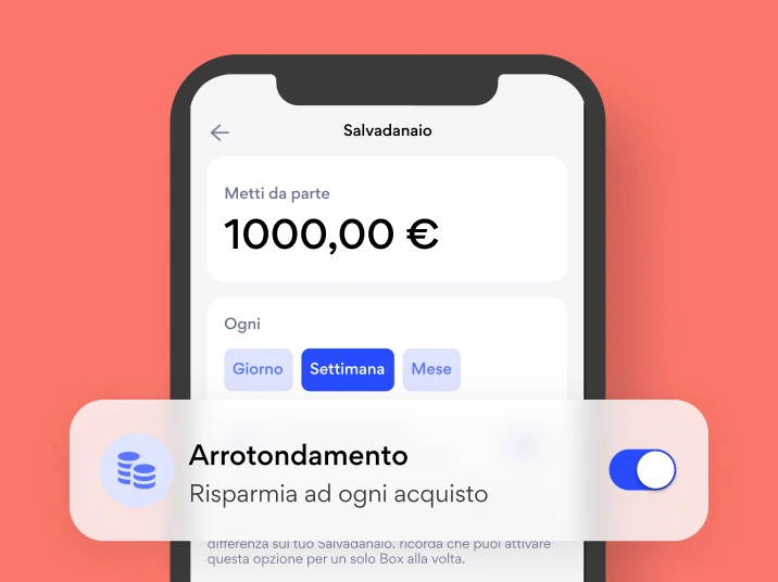 Risparmio automatico con funzione di arrotondamento Hype