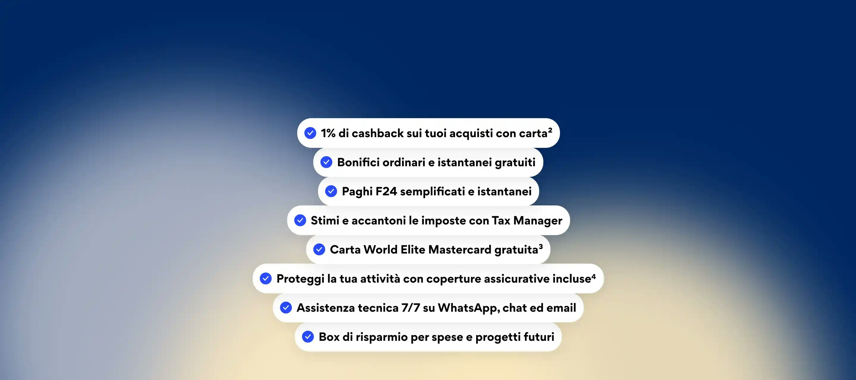 Funzionalità conto business