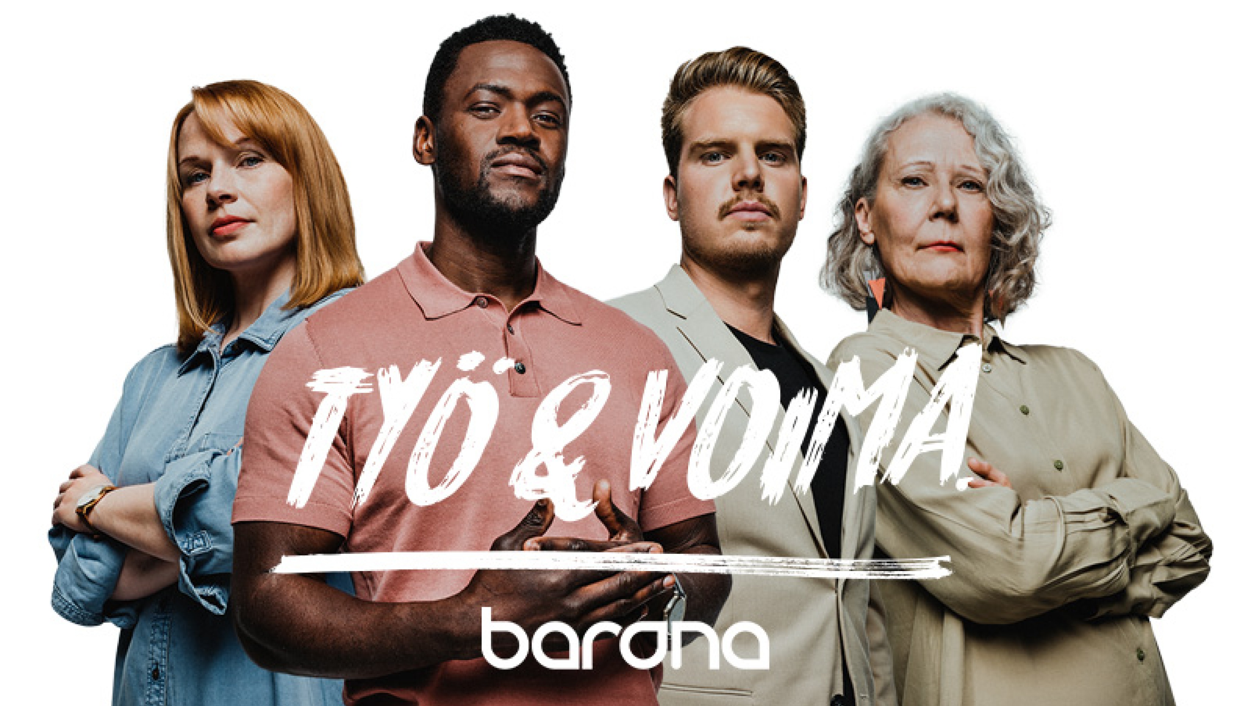 Työ & voima campaign main image with 4 different people