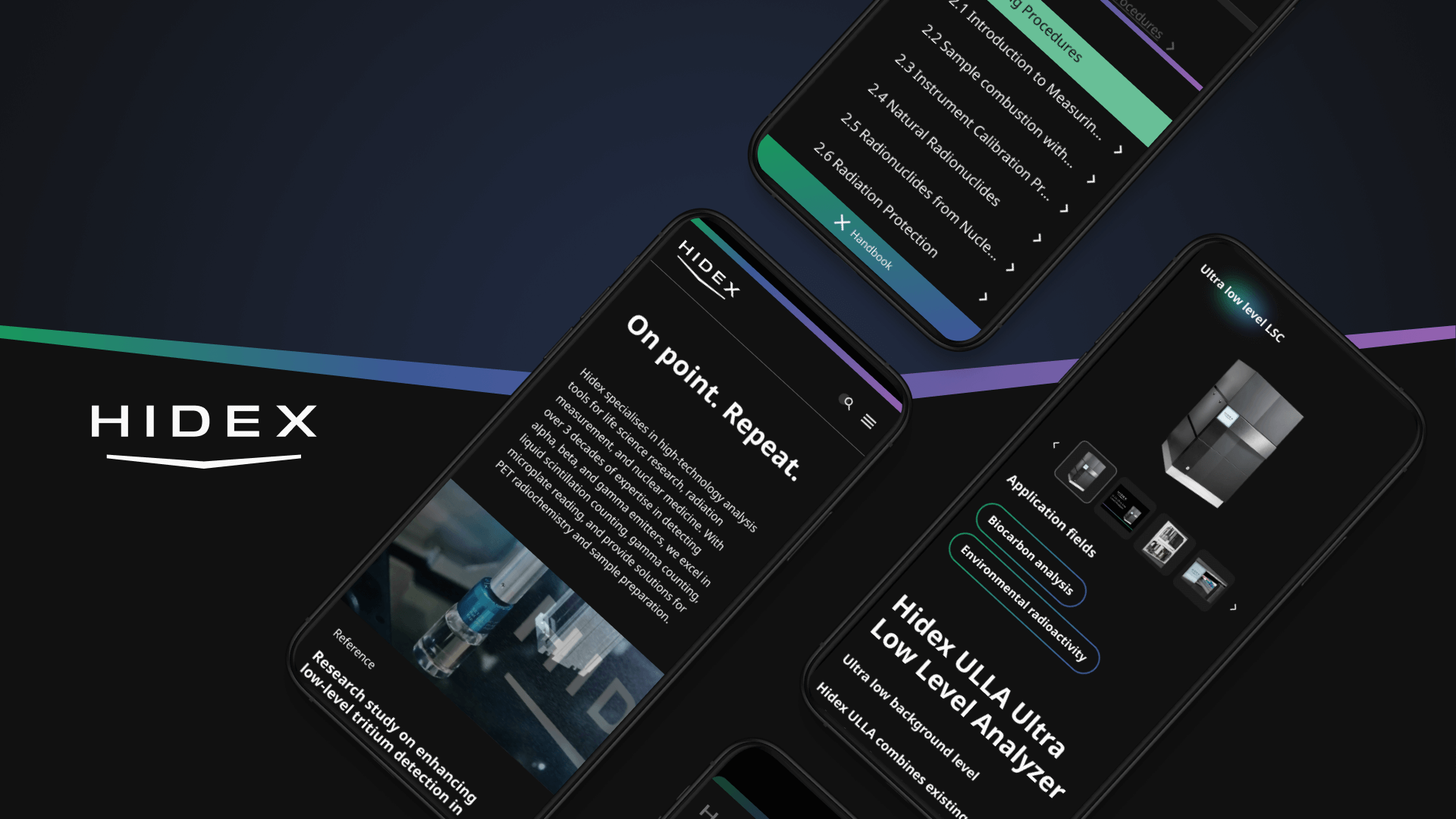 mobile screenshots of the renewed website