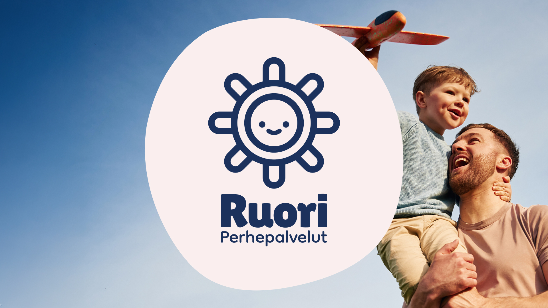 Ruori-logo, isä ja lapsi