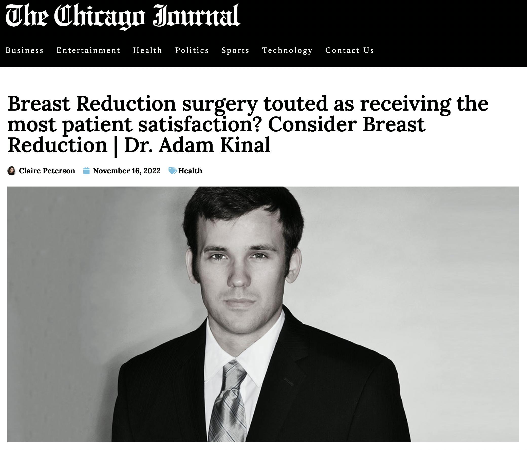 Breast Reduction surgery touted as receiving the most patient satisfaction?