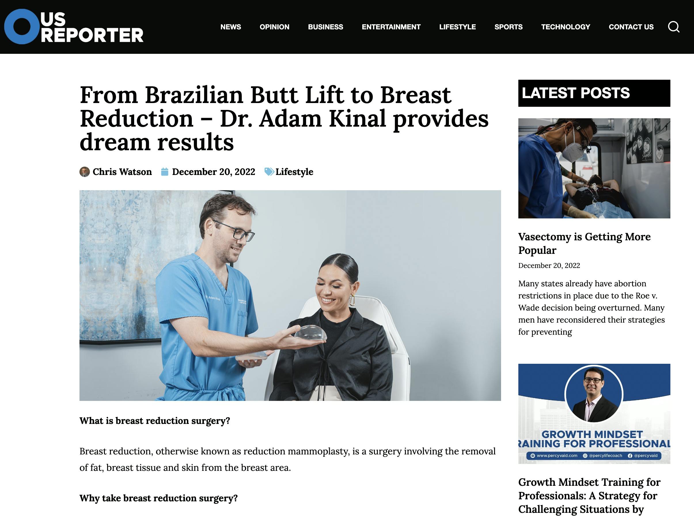 From Brazilian Butt Lift to Breast Reduction – Dr. Adam Kinal provides dream results