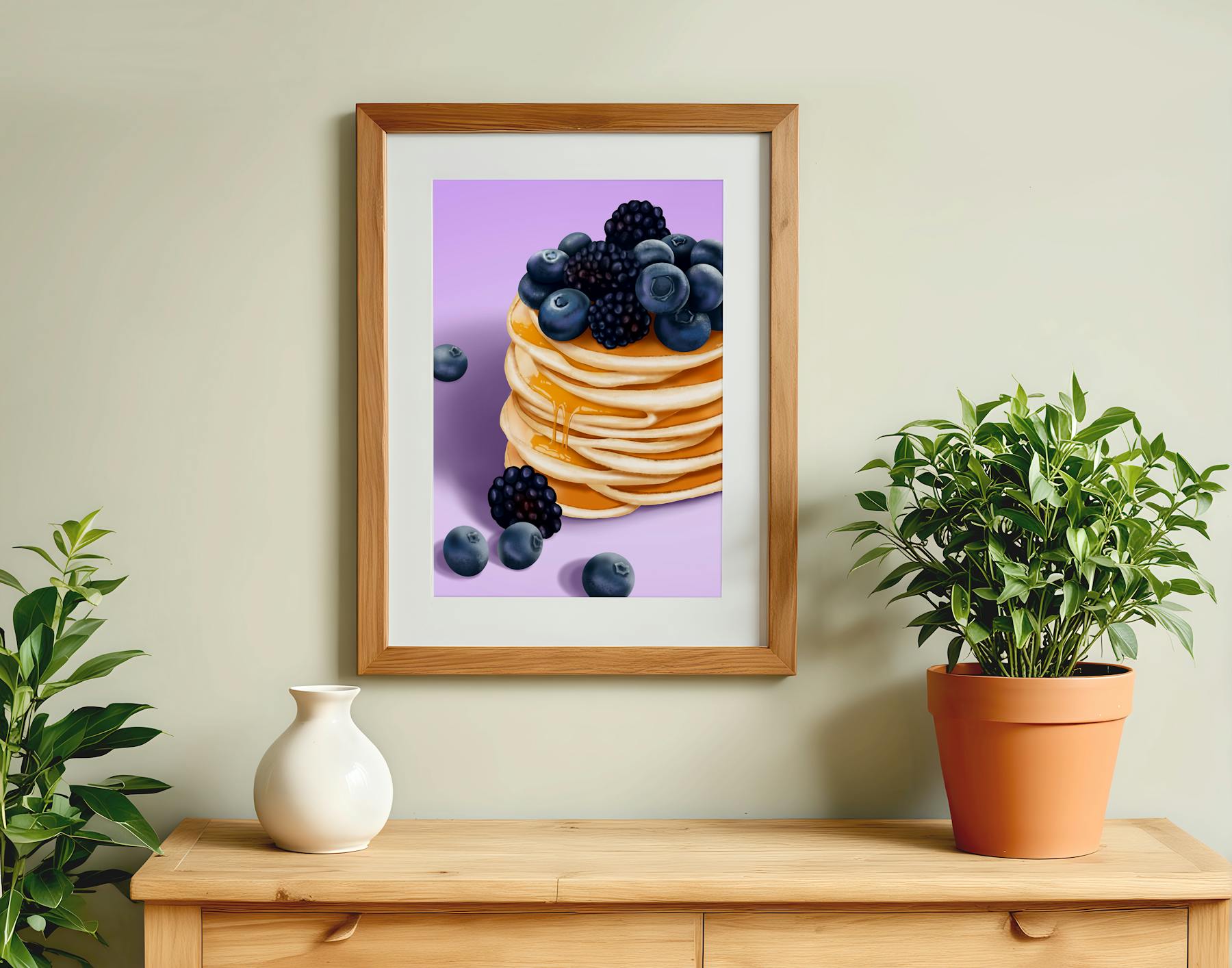 Creating a breakfast dish with a stack of fluffy pancakes topped with fresh blueberries was an enjoyable experience.