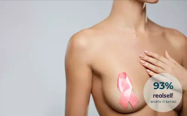 Woman with Logos Covering her Breasts
