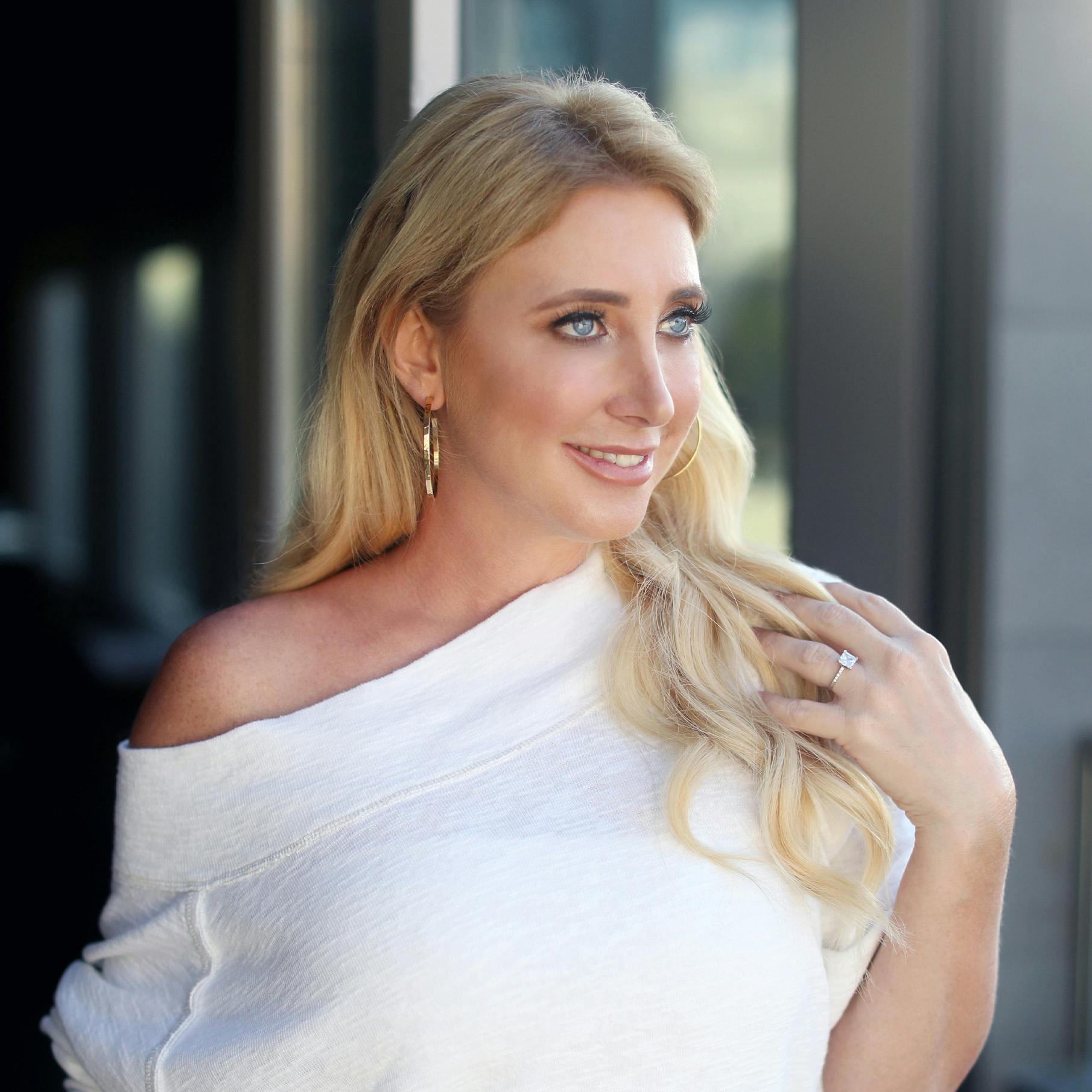 Woman Posing with White Blouse