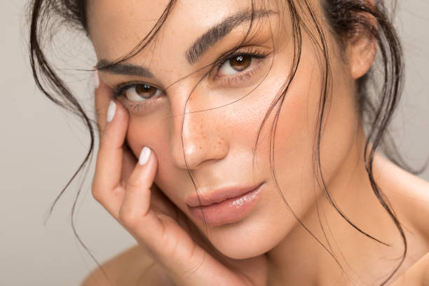 Closeup of Woman's Face with Messy Hair