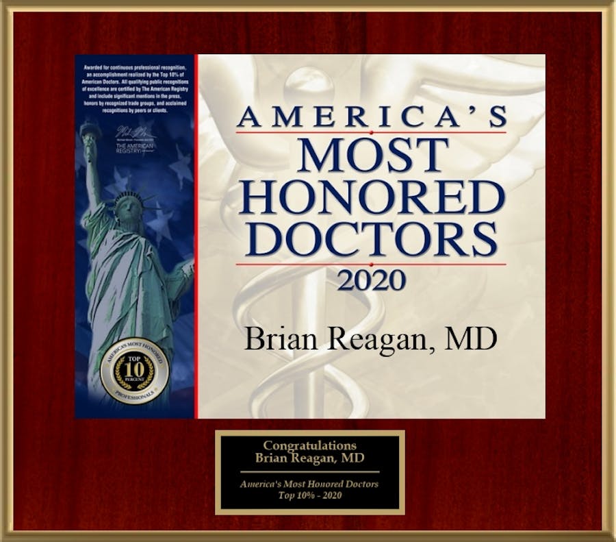 America's Most Honored Doctor's Plaque