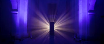 A violet light in a historical place