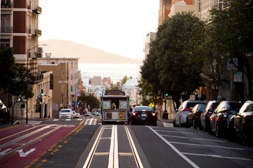 San fransisco road at sunset