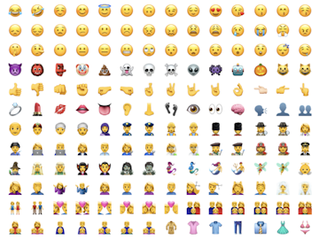 Bild på massor av emojis i ett rutnät