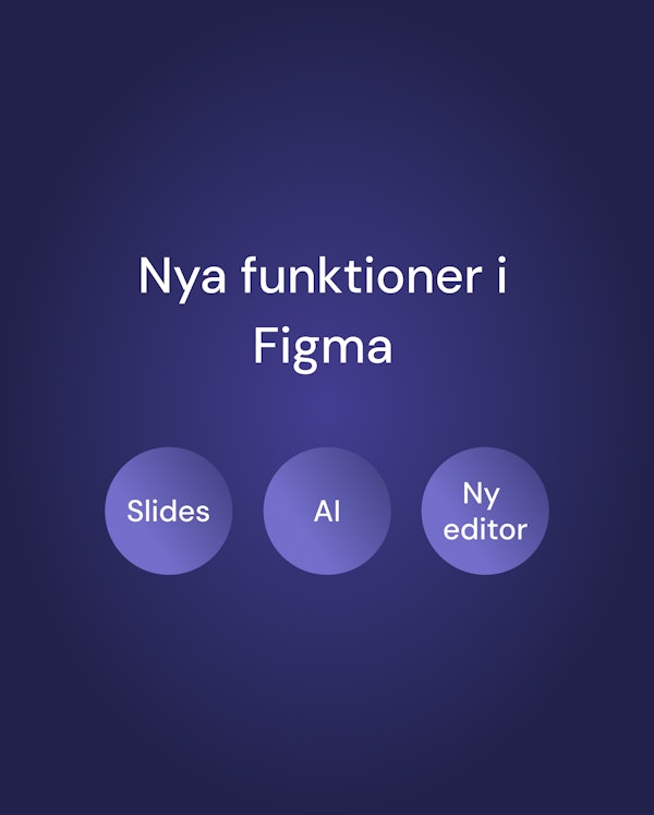 Bild med tre circlar med texten "Slides", "AI" och "Ny editor" skrivet