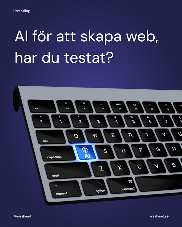 Ett tangnentbord där en av knapparna lyser och det står AI