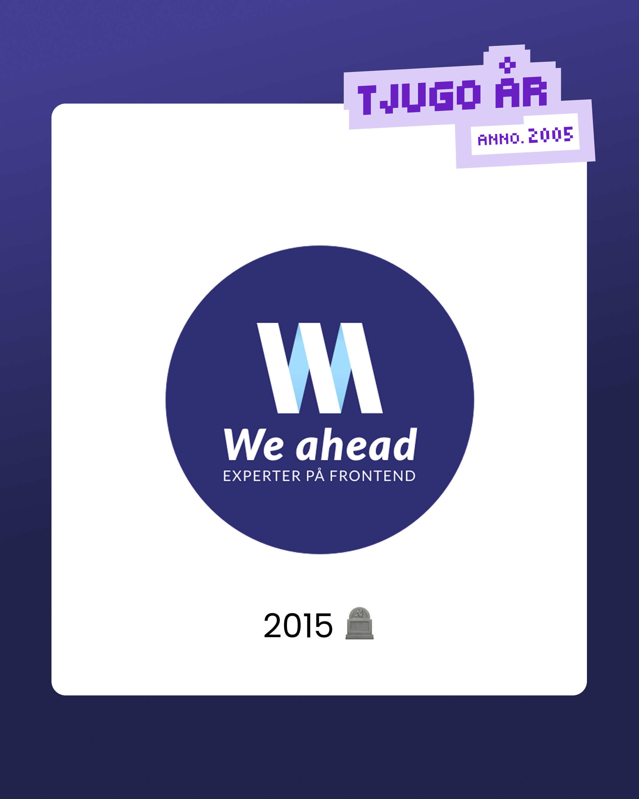 Rund blå crikel med texten We ahead.