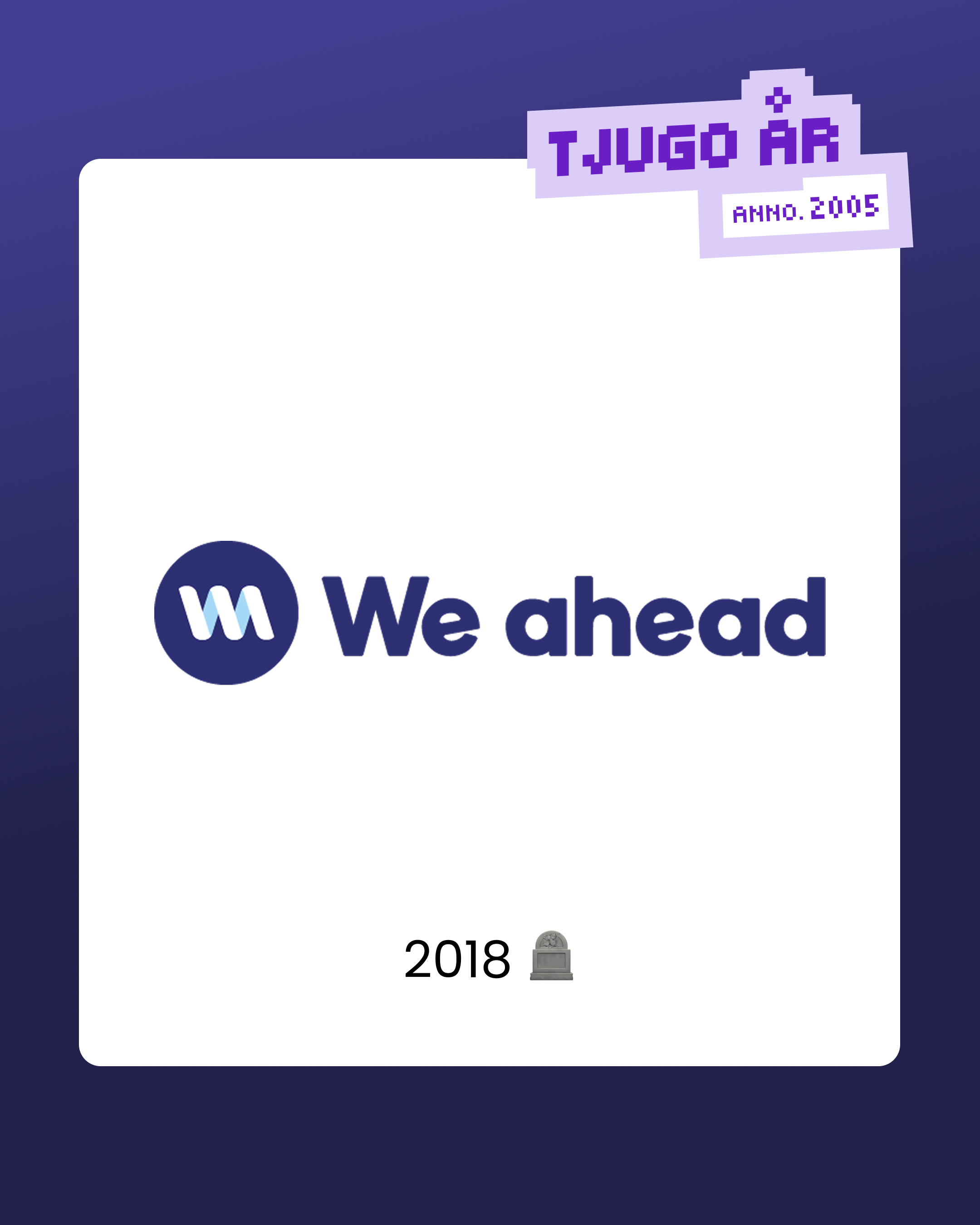 We ahead logga. Blå crikel tillvänster med WA symbol