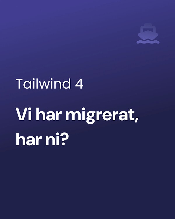 Bild med blå bakgrund och med text om tailwnd