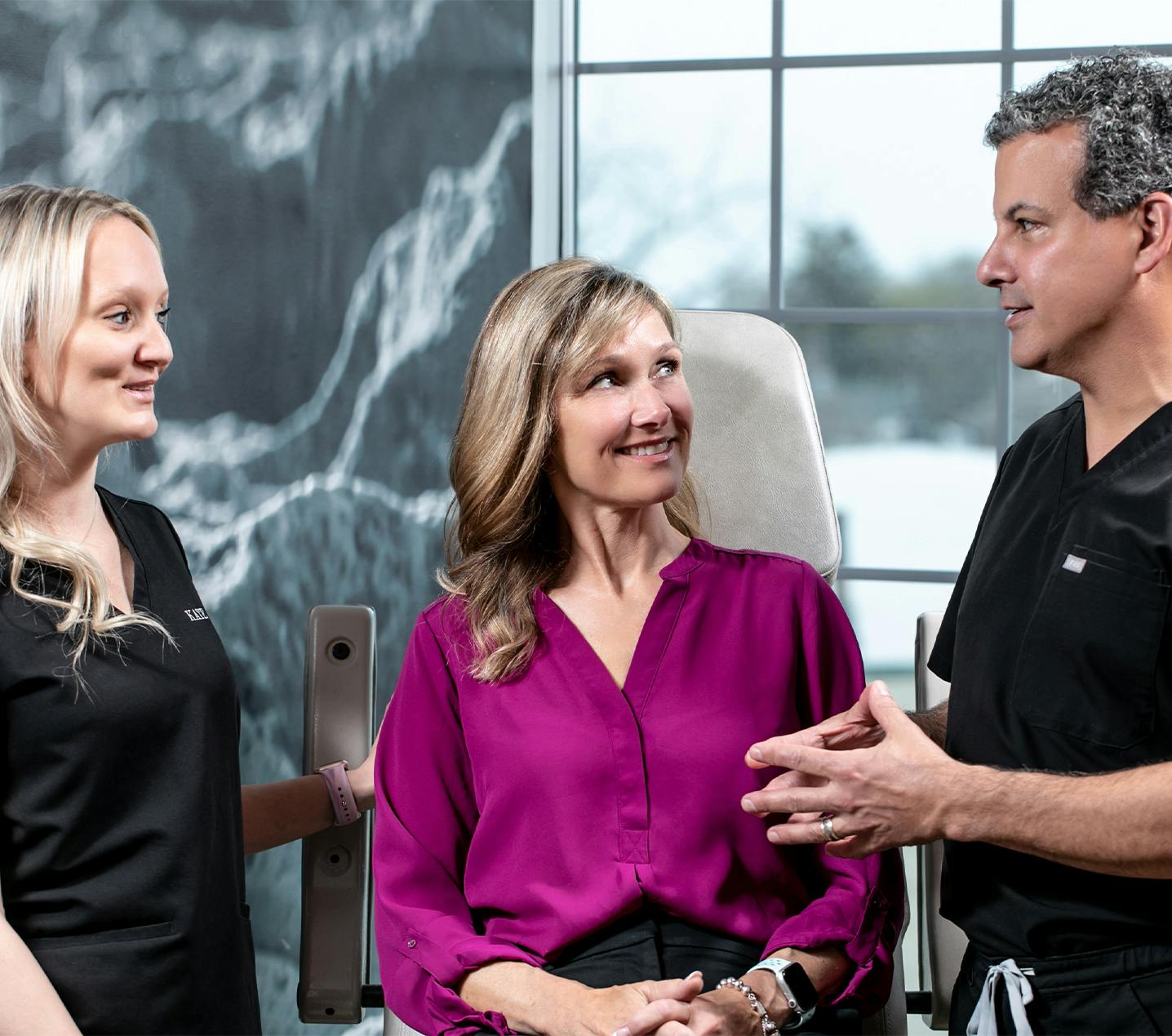 A patient in a consultation