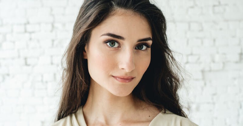 woman with long brown hair