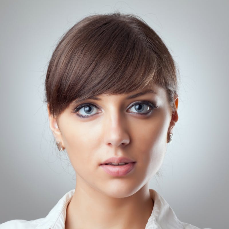 woman with bangs