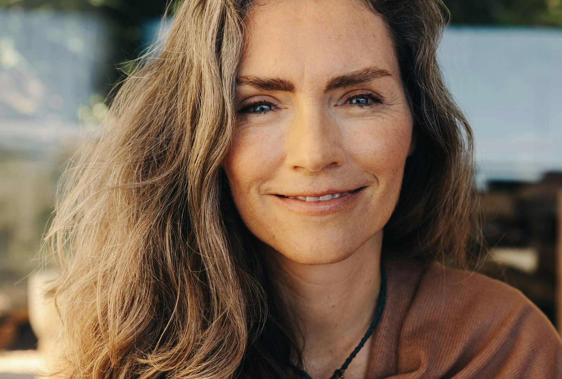 Brunette woman smiling