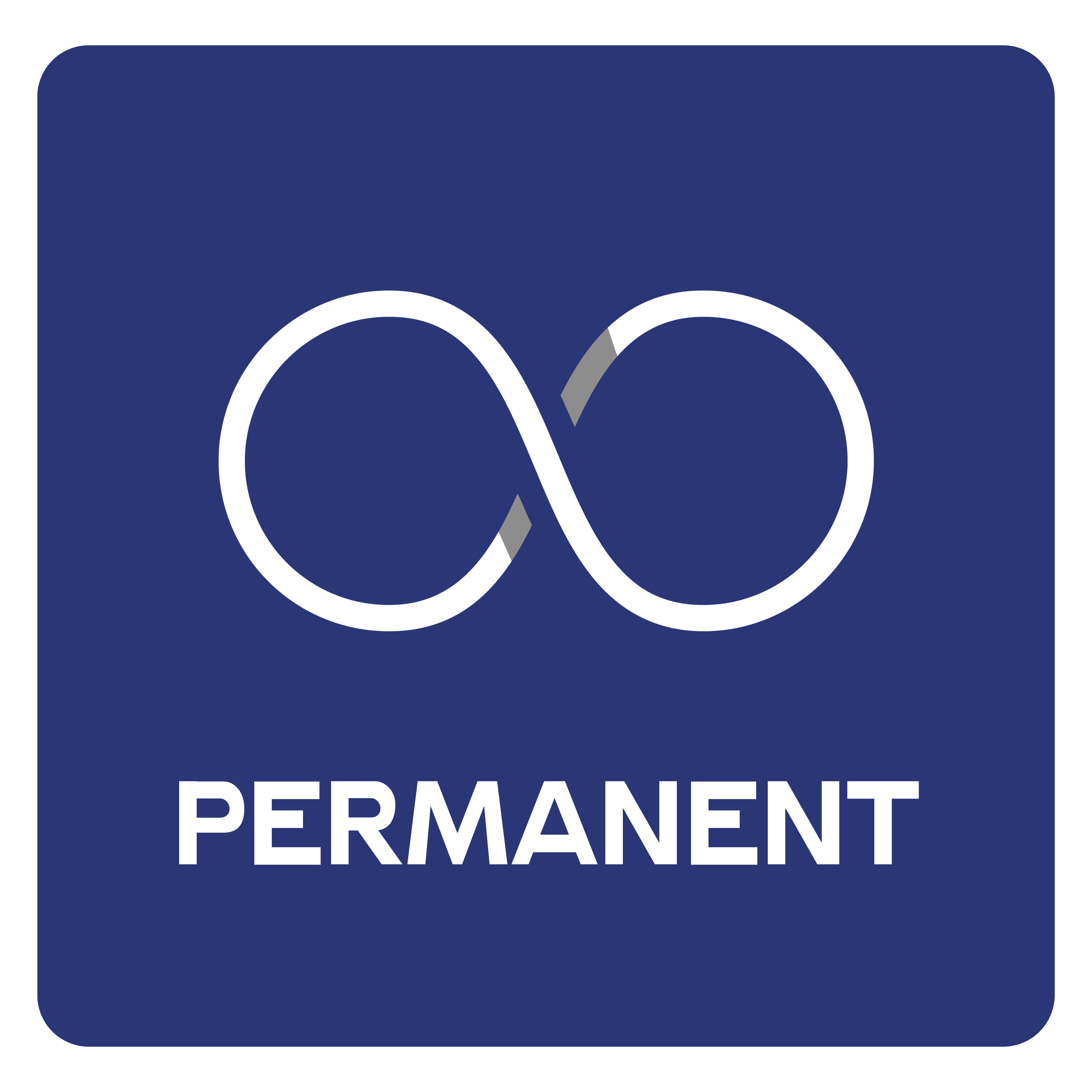 infinity symbole with the word Permanent 