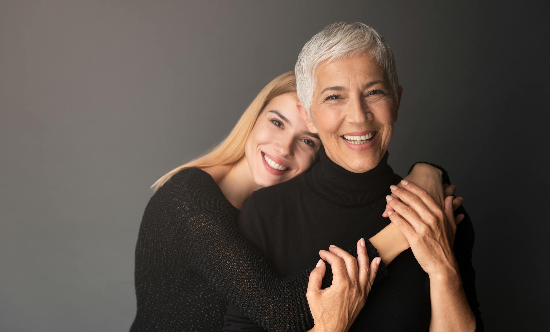 Two people hugging