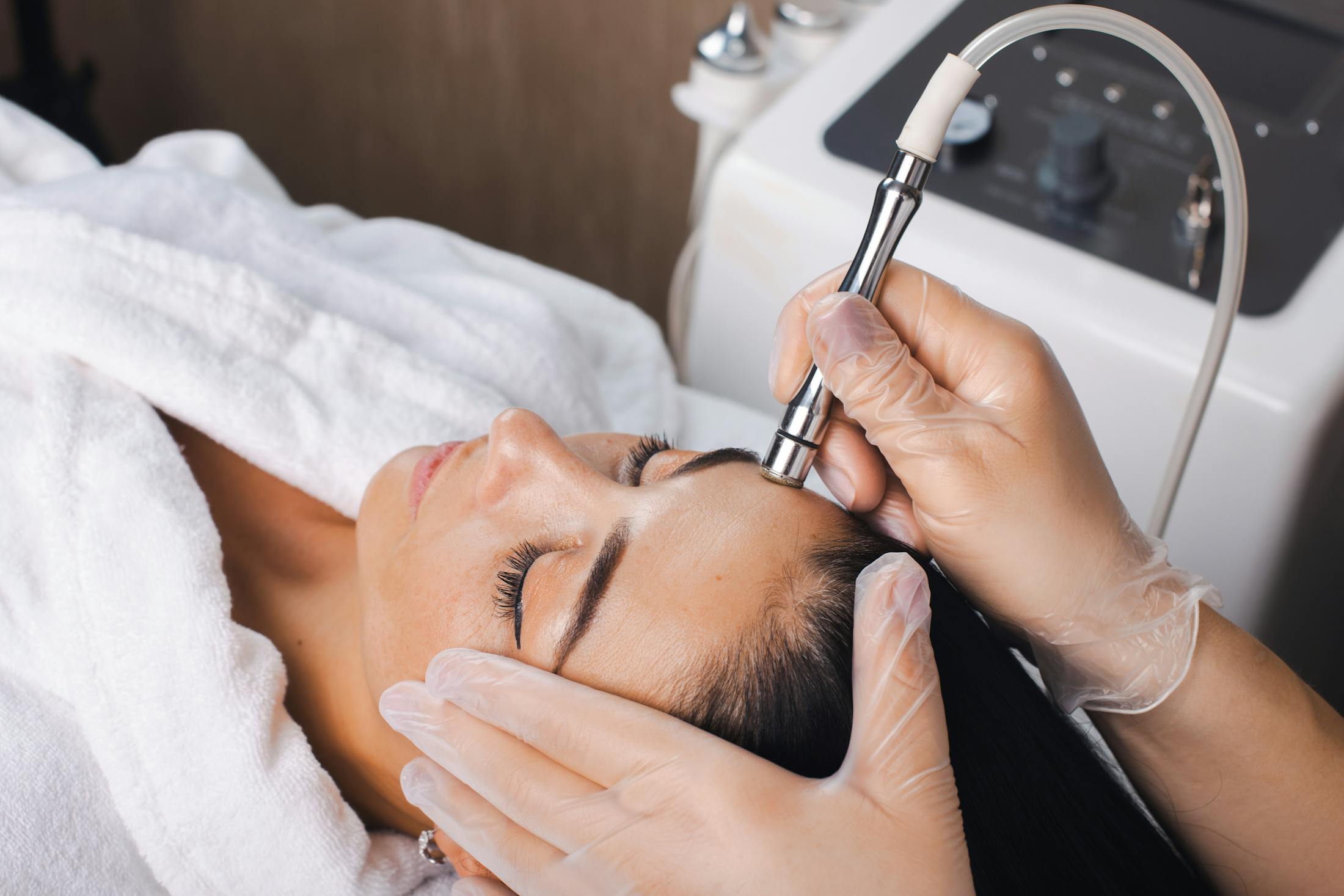 woman getting microdermabrasion