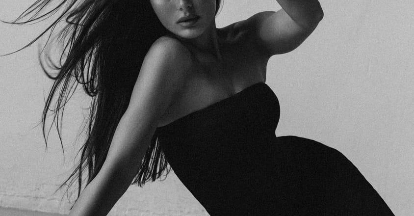 woman posing in dress