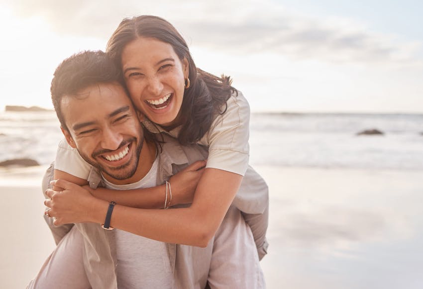 Couple Smiling at the Beach