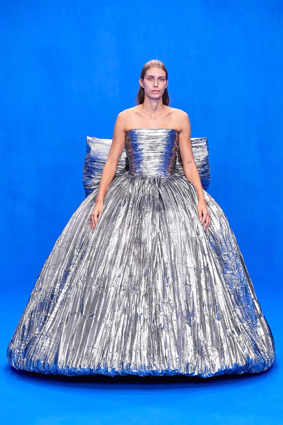 Model walking in Balenciaga’ s SS 2020 show PHOTO CREDIT: Vogue Runway