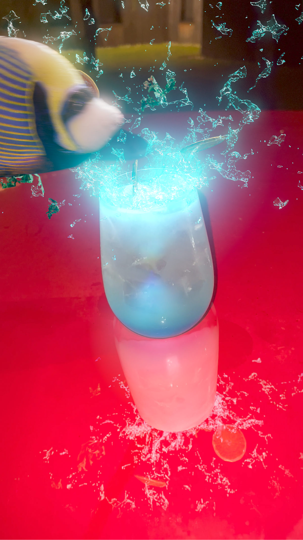 The Rib Tickler mixed reality cocktail was created for the ODDS event in Marfa. The cocktail features an AR filter inspired by different types of ODDS smart clothing sweaters.
