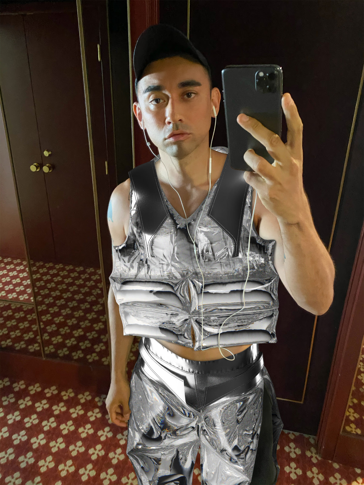 Nicola Formichetti wearing contactless & cyber CYBER GUARD crafted using Tribute Brand Premium Fitting Service™