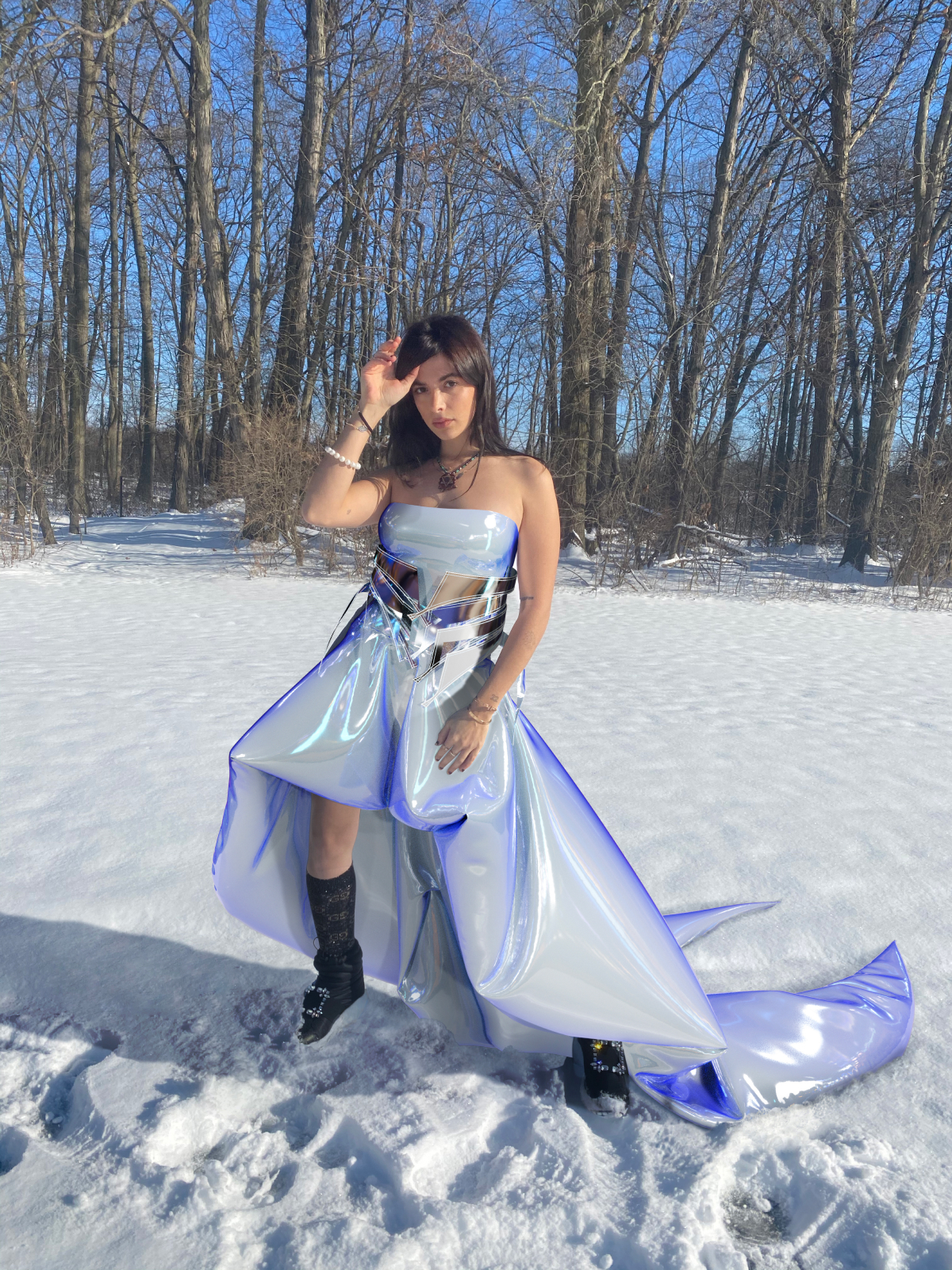 Gabriela Mershad wearing contactless & cyber BUBA