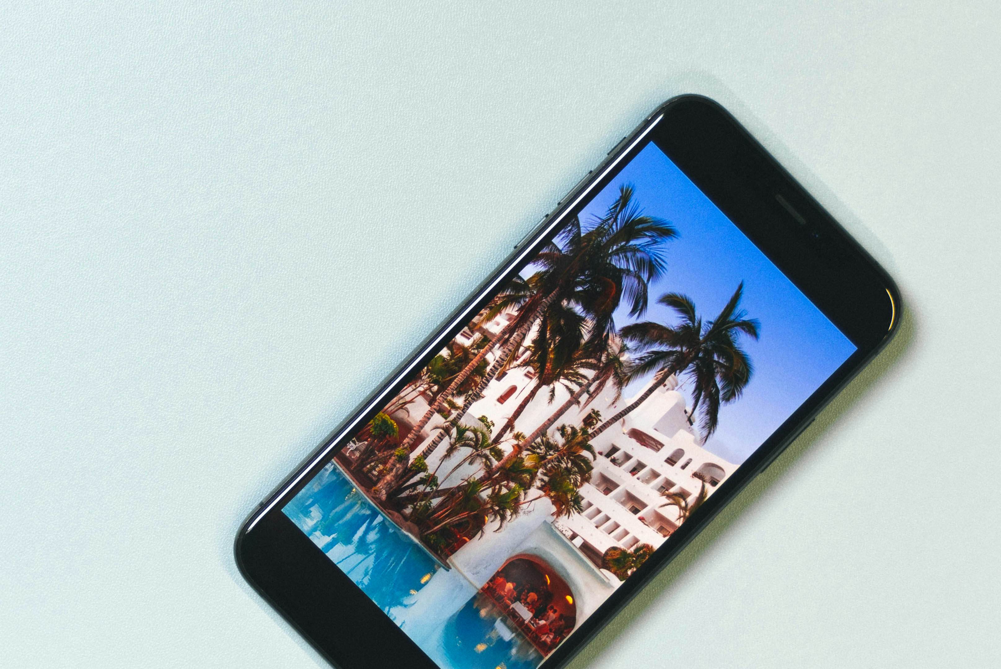 A phone with an automated video showcasing the view of the accommodation